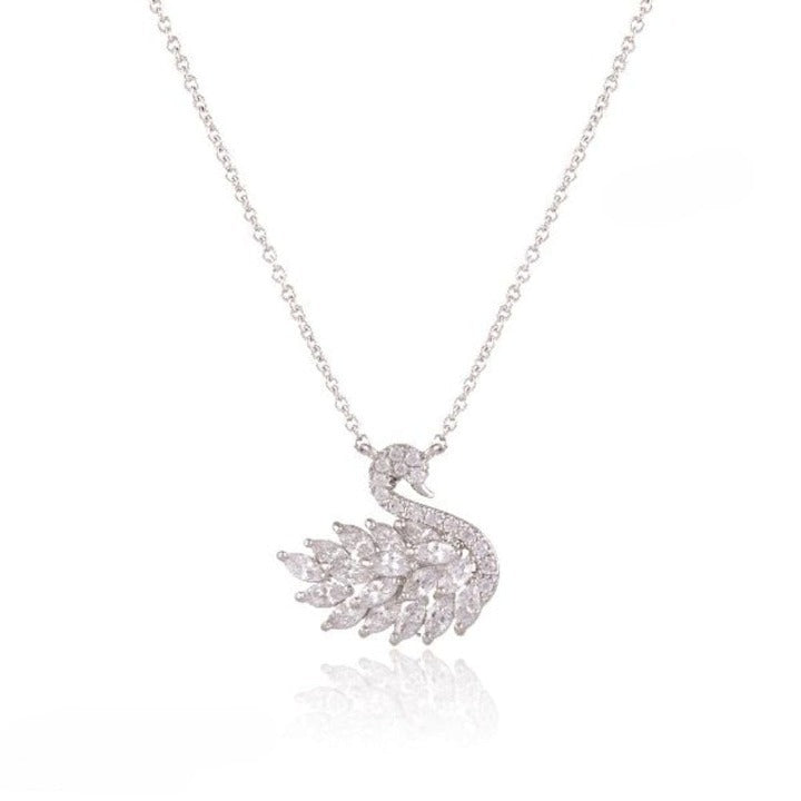 Swan Zircon Necklace - Jewelry Product Designed For Personal Style And Daily Fashion Routine - Golden Pink